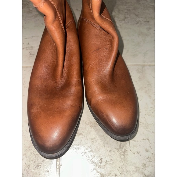 Sam Edelman Penny Whiskey Brown Leather Riding Boots Back Zip Womens 8M 39 - Picture 6 of 9